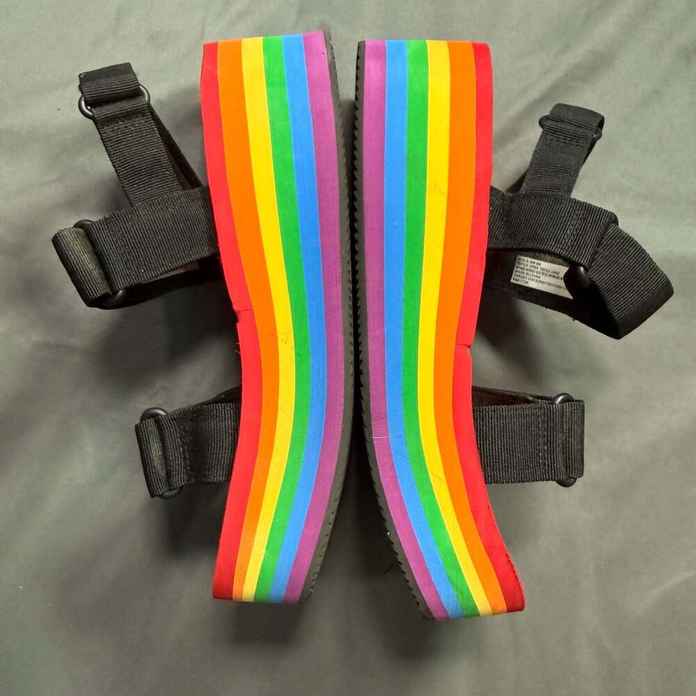 Target Rainbow Pride Platform Sandals W8, M6